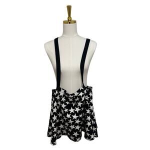 Tripp NYC Star Print Suspender Mini Skirt XXL Black White Goth Punk Y2K